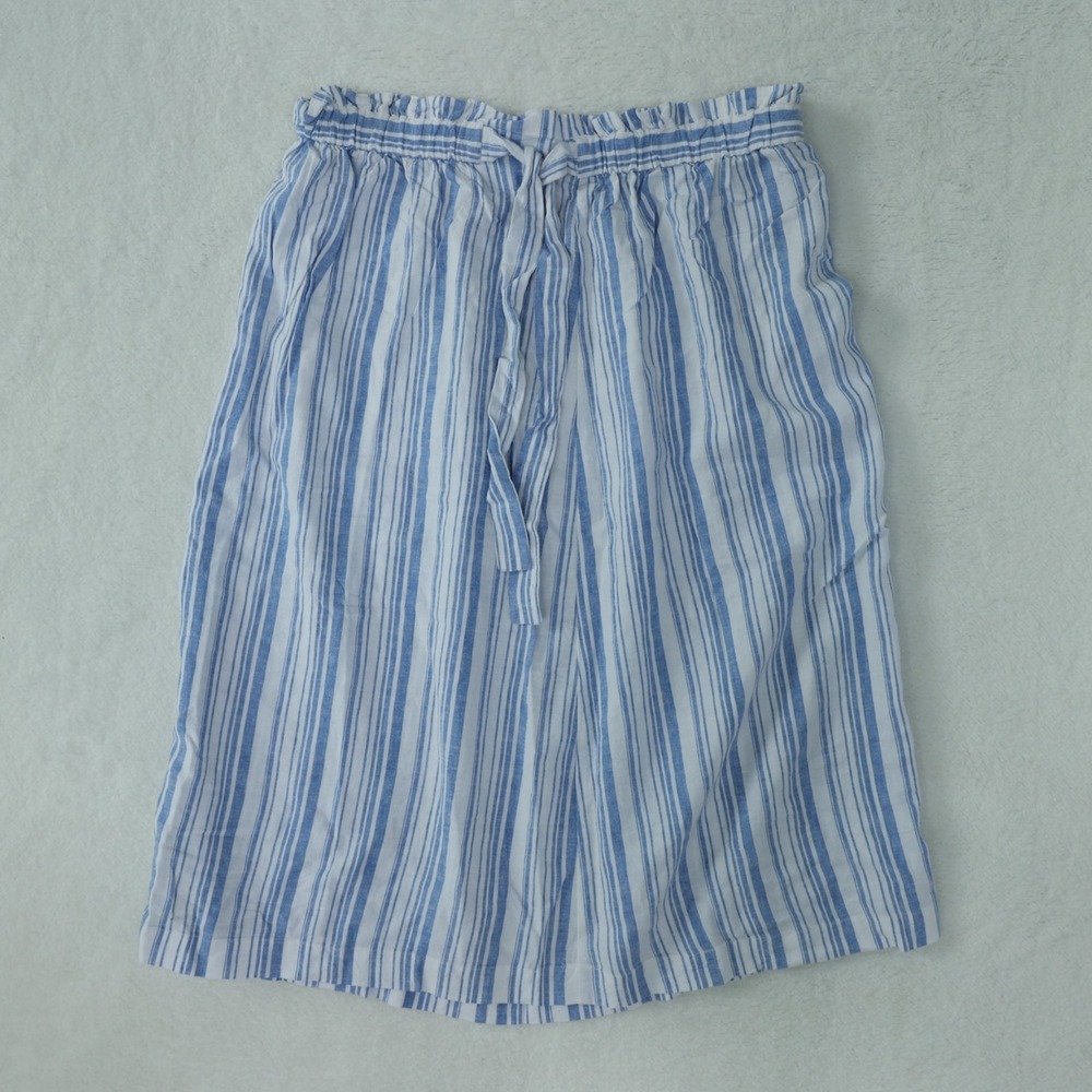 Tommy Bahama Shell Yea Skirt Size Medium Turkish Sea Stripe Linen Midi NWT‎ $115